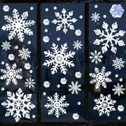 Extra Large Snowflakes Window Clings, Christmas Window Decorations for Glass Window, Holiday Window Stickers Xmas Window Decals for Winter Wonderland Decorations